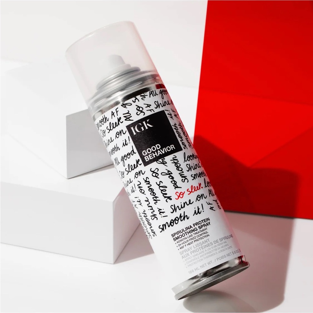 This innovative styling spray mimics a keratin treatment.